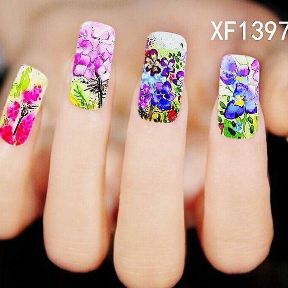 3 for $12 Nail Art Waterslide Tattoo Pink floral - Picture 5 of 7